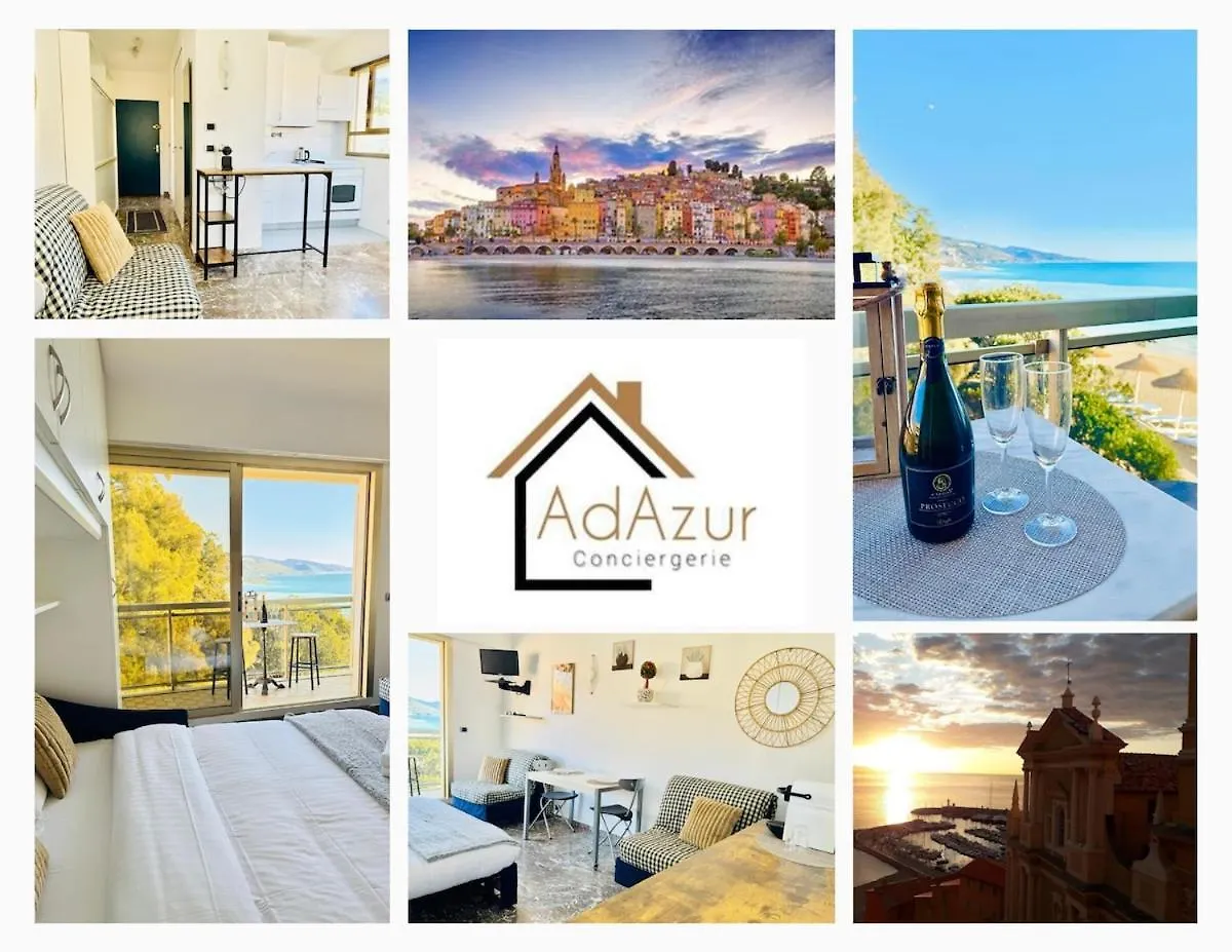 Berkeley, Studio, Terrasse, Vue Mer, Parking, Clim Menton